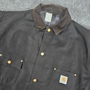 Vintage Carhartt Workwear Chore Coat Jacket Barn Blanket Lined Button Front Mens